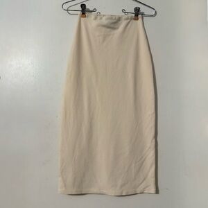 Reformation Bodycon Knee Length Pencil Skirt Sz XS in Cream Neutral Basic Office